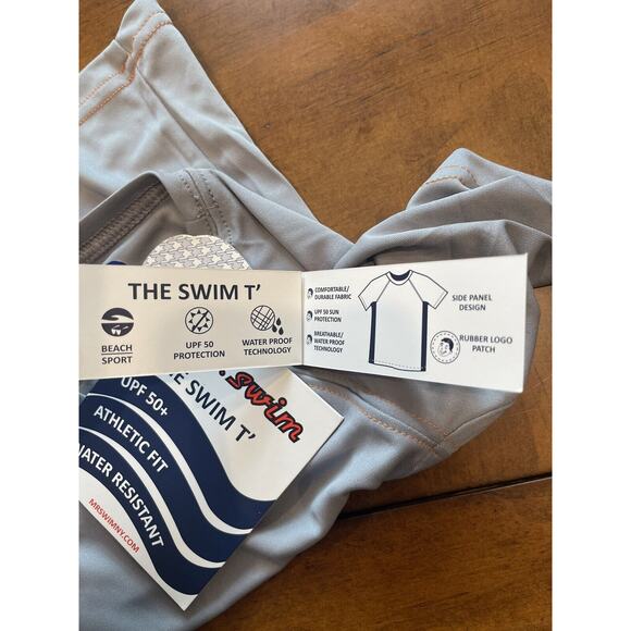 Boys Jr Swim Tee Size 4T ~ Grey/Orange UPF 50+ ✨NEW✨ Water Resistant - Picture 7 of 9